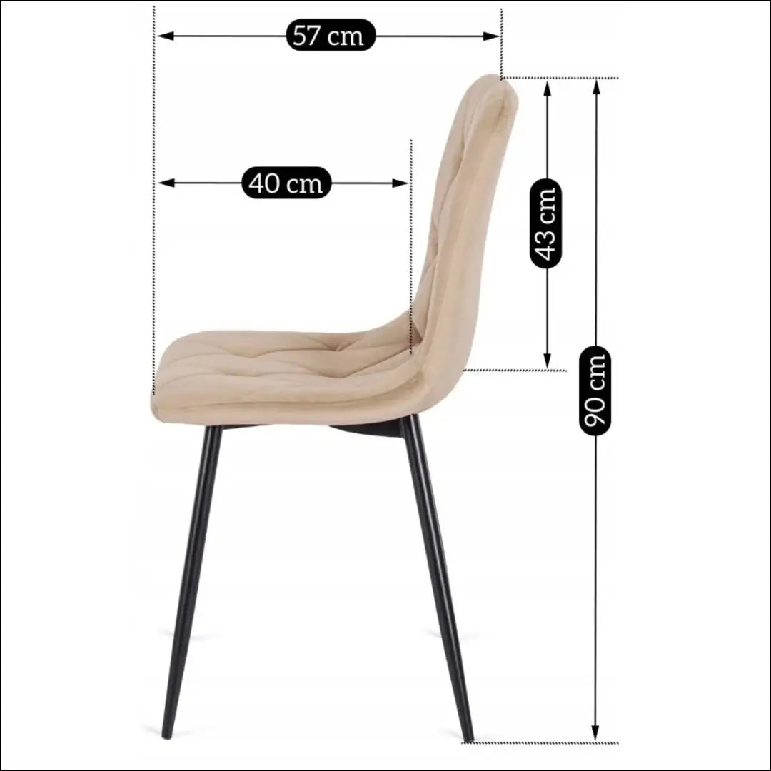 Kėdė su veliūro audiniu smėlio spalvos TE049 - €35 Save 15% 25-50, __label:Pristatymas 5-14 d.d., elite, Krzesła,