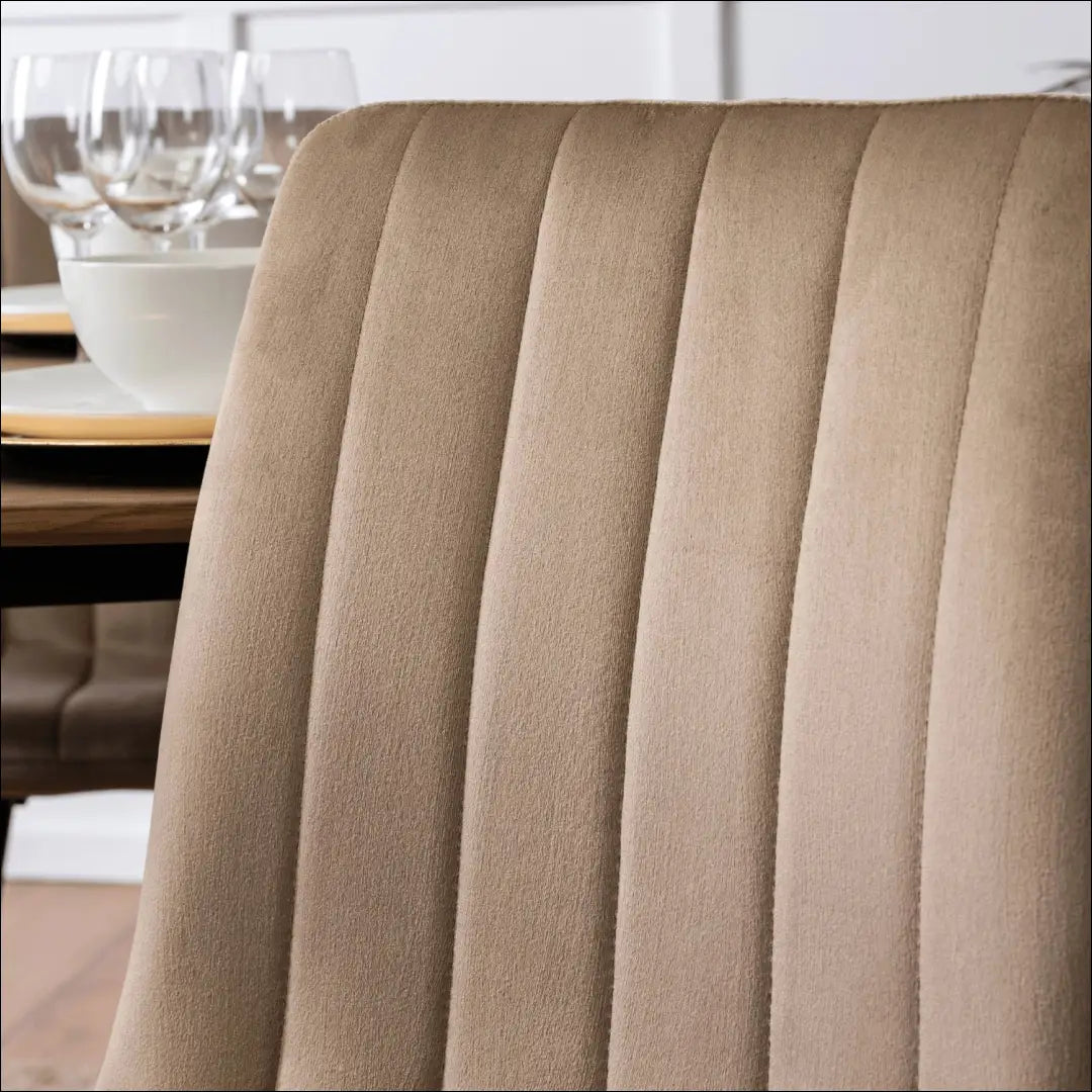 Kėdė su veliūro audiniu smėlio spalvos TE055 - €39 Save 20% 25-50, __label:Pristatymas 5-14 d.d., elite, Krzesła,