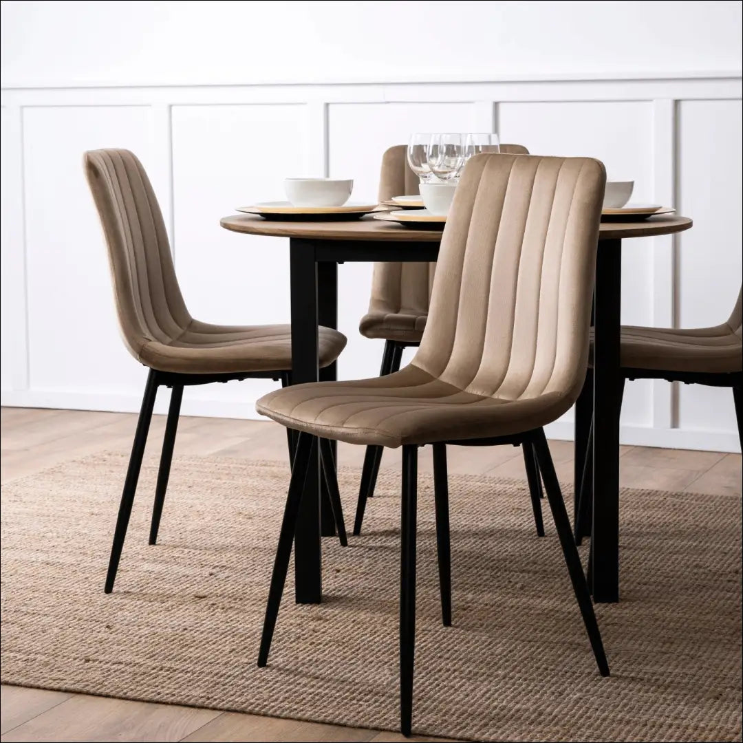 Kėdė su veliūro audiniu smėlio spalvos TE055 - €39 Save 20% 25-50, __label:Pristatymas 5-14 d.d., elite, Krzesła,