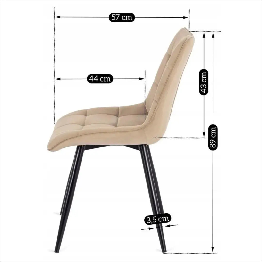 Kėdė su veliūro audiniu smėlio spalvos TE057 - €42 Save 15% 25-50, __label:Pristatymas 5-14 d.d., elite, spalva-smelio,