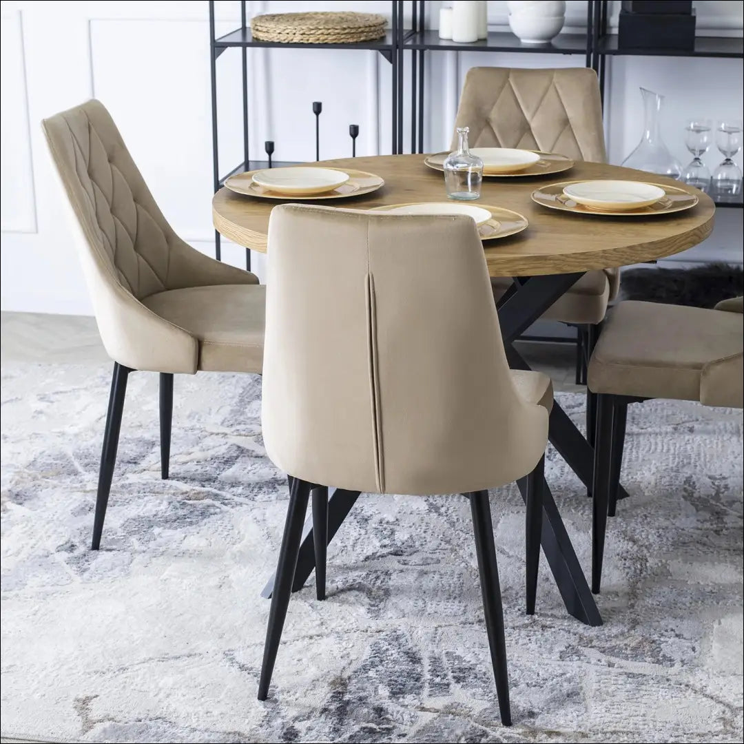 Kėdė su veliūro audiniu smėlio spalvos TE074 - €49 Save 15% 25-50, __label:Pristatymas 5-14 d.d., elite, Krzesła,