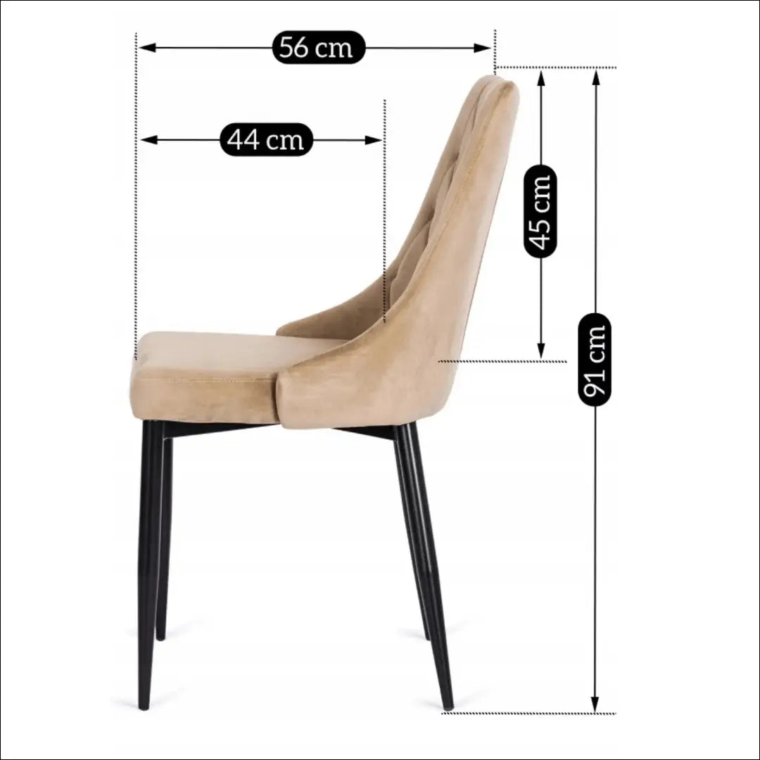 Kėdė su veliūro audiniu smėlio spalvos TE074 - €49 Save 15% 25-50, __label:Pristatymas 5-14 d.d., elite, Krzesła,