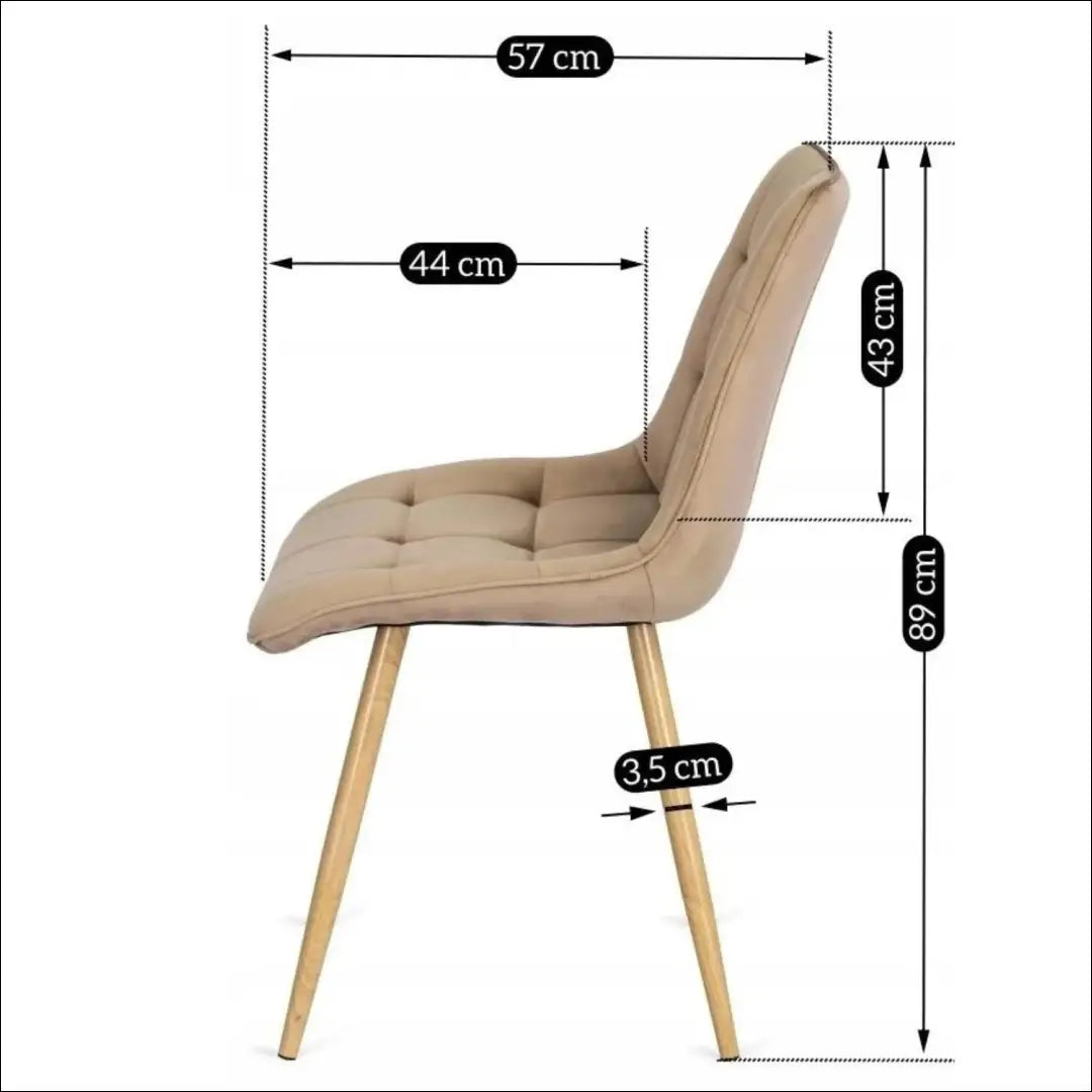 Kėdė su veliūro audiniu smėlio spalvos TE105 - €62 Save 15% 50-100, __label:Pristatymas 5-14 d.d., elite, Krzesła,
