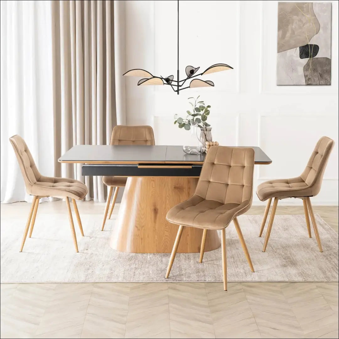 Kėdė su veliūro audiniu smėlio spalvos TE105 - €62 Save 15% 50-100, __label:Pristatymas 5-14 d.d., elite, Krzesła,