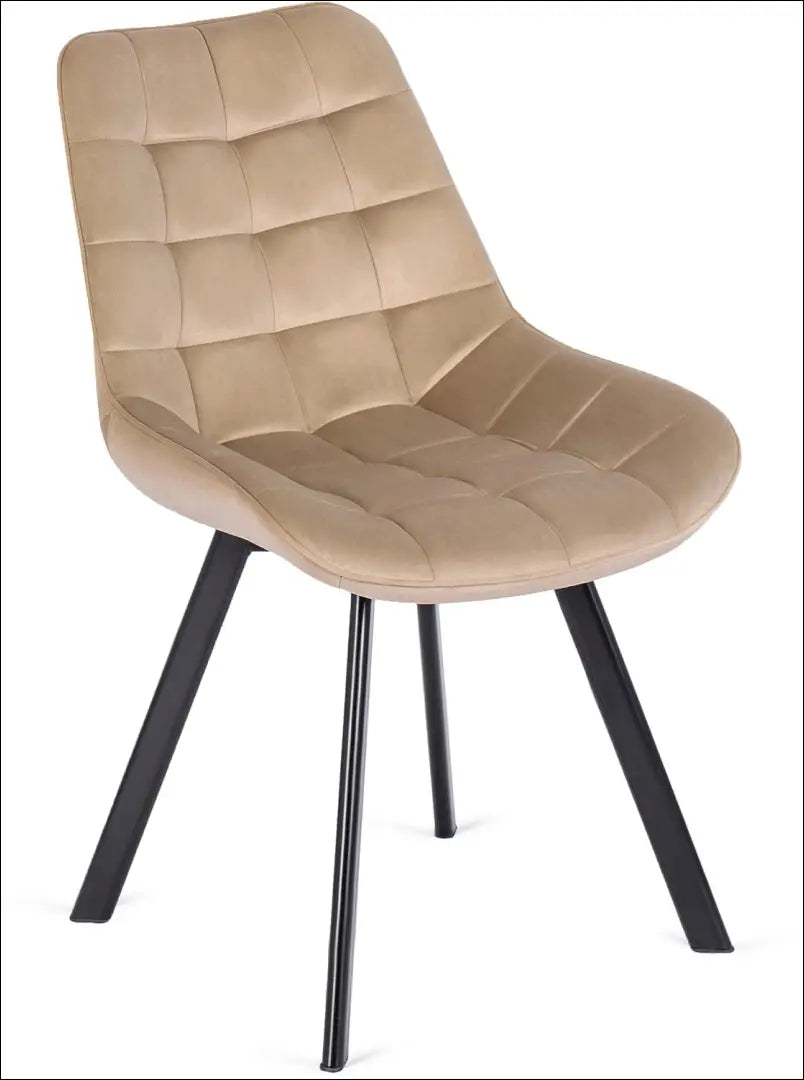 Kėdė su veliūro audiniu smėlio spalvos TE117 - €50 Save 15% 50-100, __label:Pristatymas 5-14 d.d., elite, Krzesła,