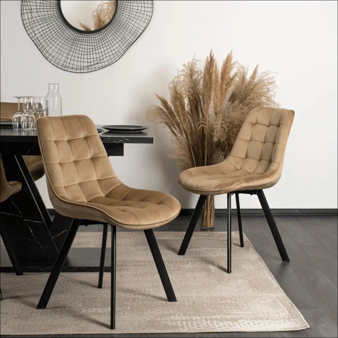 Kėdė su veliūro audiniu smėlio spalvos TE117 - €50 Save 15% 50-100, __label:Pristatymas 5-14 d.d., elite, Krzesła,