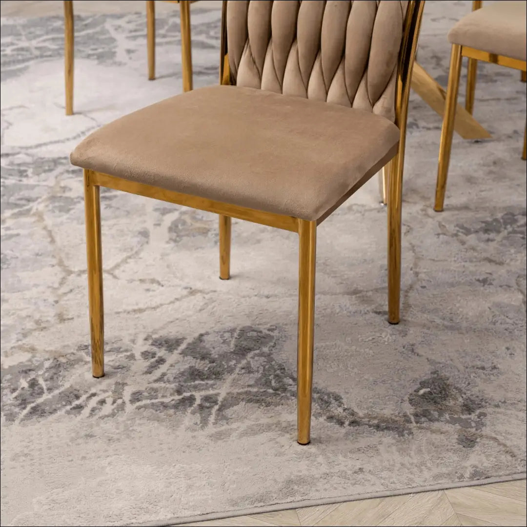 Kėdė su veliūro audiniu smėlio spalvos TE120 - €87 Save 15% 50-100, __label:Pristatymas 5-14 d.d., elite, Krzesła,
