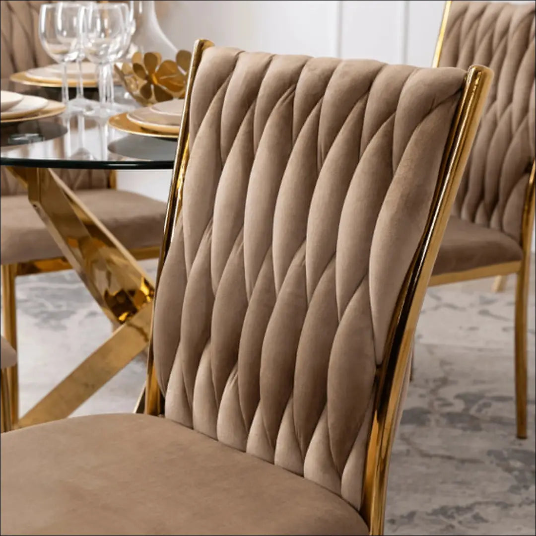 Kėdė su veliūro audiniu smėlio spalvos TE120 - €87 Save 15% 50-100, __label:Pristatymas 5-14 d.d., elite, Krzesła,