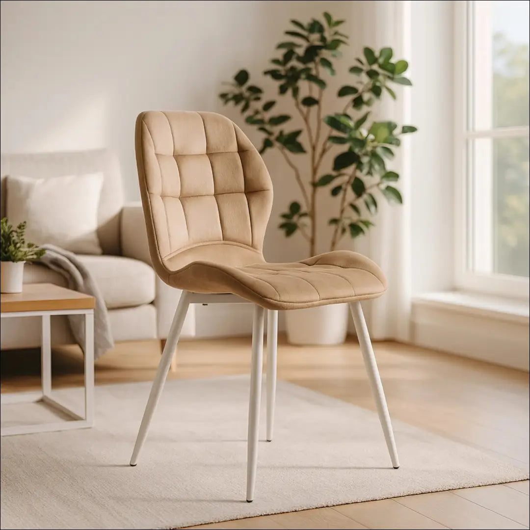 Kėdė su veliūro audiniu smėlio spalvos TE255 - €46 Save 15% 25-50, __label:Pristatymas 5-14 d.d., elite, spalva-smelio,