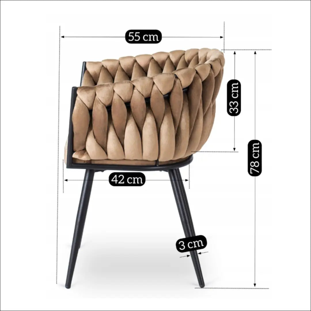 Kėdė su veliūro audiniu smėlio spalvos TE407 - €97 Save 15% 50-100, __label:Pristatymas 5-14 d.d., elite, Krzesła,