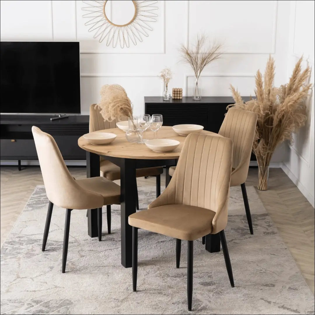 Kėdė su veliūro audiniu smėlio spalvos TE550 - €51 Save 15% 50-100, __label:Pristatymas 5-14 d.d., elite,