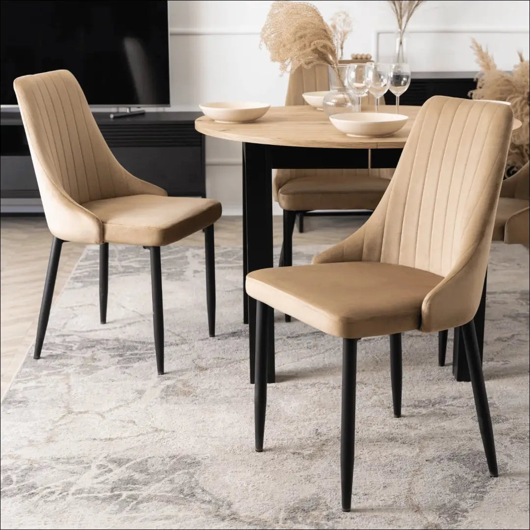 Kėdė su veliūro audiniu smėlio spalvos TE550 - €51 Save 15% 50-100, __label:Pristatymas 5-14 d.d., elite,