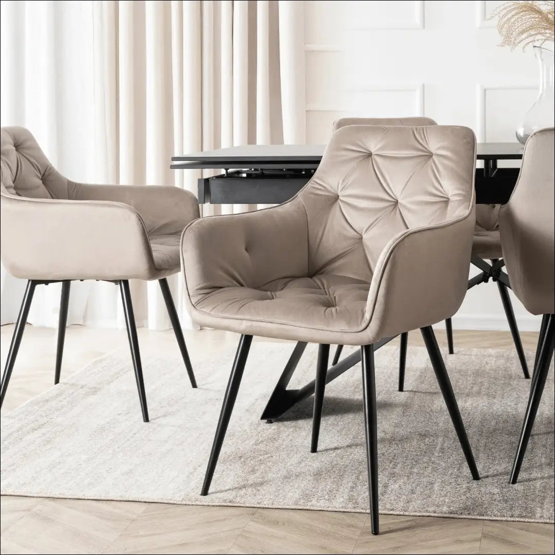 Kėdė su veliūro audiniu smėlio spalvos TE829 - €67 Save 15% 50-100, __label:Pristatymas 5-14 d.d., elite,