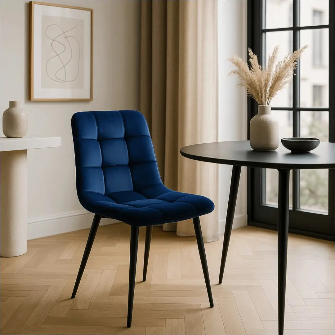 Kėdė su veliūro audiniu tamsiai mėlynos spalvos TE015 - €35 Save 15% 25-50, __label:Pristatymas 5-14 d.d., elite,