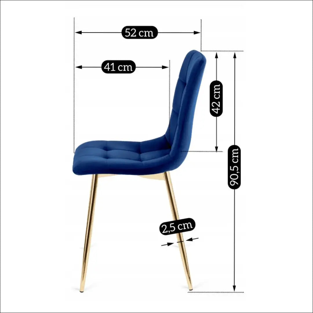 Kėdė su veliūro audiniu tamsiai mėlynos spalvos TE131 - €43 Save 15% 25-50, __label:Pristatymas 5-14 d.d., elite,