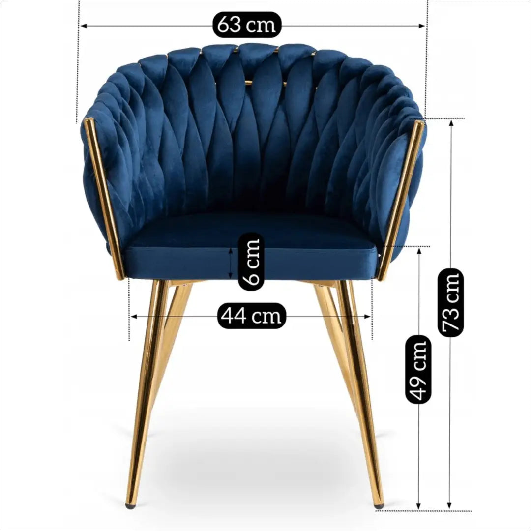 Kėdė su veliūro audiniu tamsiai mėlynos spalvos TE391 - €109 Save 15% 100-200, __label:Pristatymas 5-14 d.d., elite,