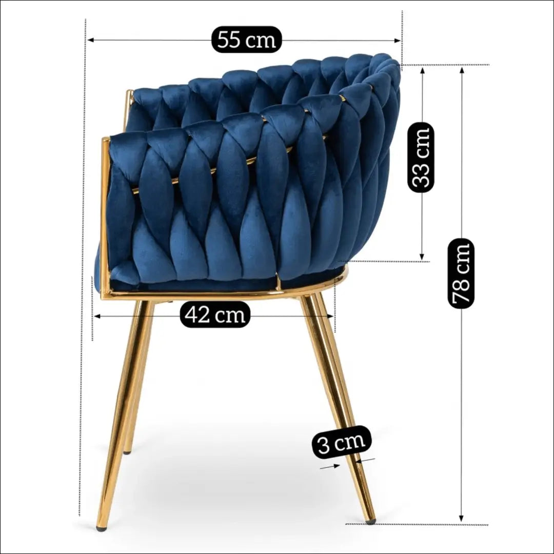 Kėdė su veliūro audiniu tamsiai mėlynos spalvos TE391 - €109 Save 15% 100-200, __label:Pristatymas 5-14 d.d., elite,