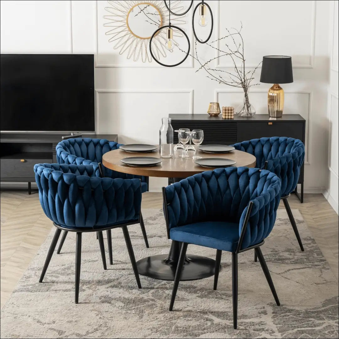 Kėdė su veliūro audiniu tamsiai mėlynos spalvos TE394 - €97 Save 15% 50-100, __label:Pristatymas 5-14 d.d., elite,
