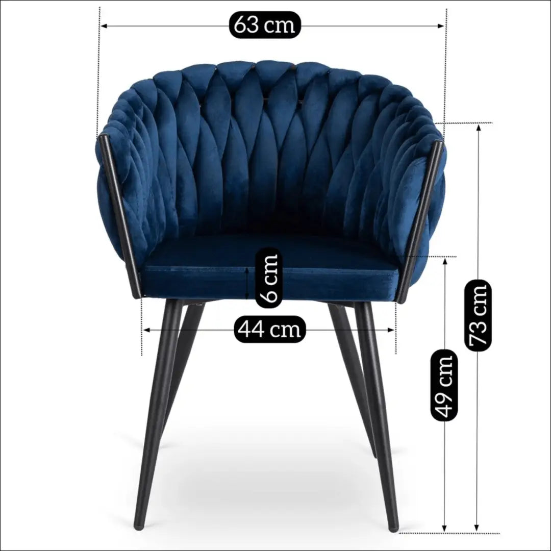 Kėdė su veliūro audiniu tamsiai mėlynos spalvos TE394 - €97 Save 15% 50-100, __label:Pristatymas 5-14 d.d., elite,