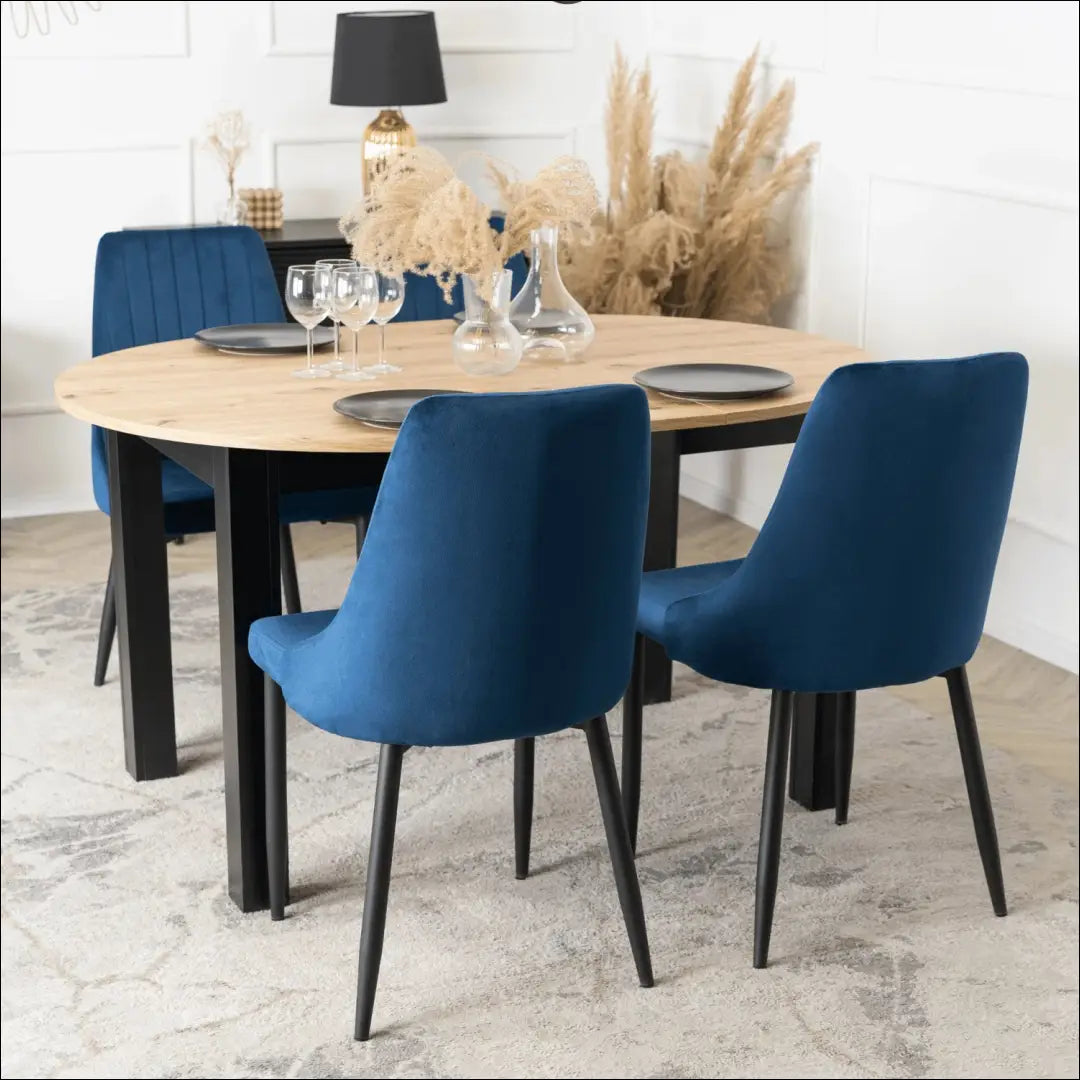 Kėdė su veliūro audiniu tamsiai mėlynos spalvos TE551 - €51 Save 15% 50-100, __label:Pristatymas 5-14 d.d., elite,