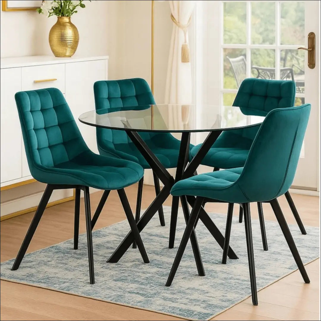Kėdė su veliūro audiniu TE106 - €52 Save 15% 50-100, __label:Pristatymas 5-14 d.d., elite, Krzesła, spalva-turkio