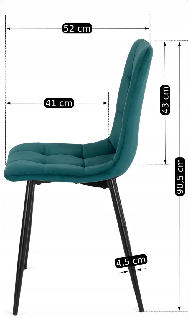 Kėdė su veliūro audiniu TE122 - €35 Save 15% 25-50, __label:Pristatymas 5-14 d.d., elite, Krzesła, spalva-turkio Turkio
