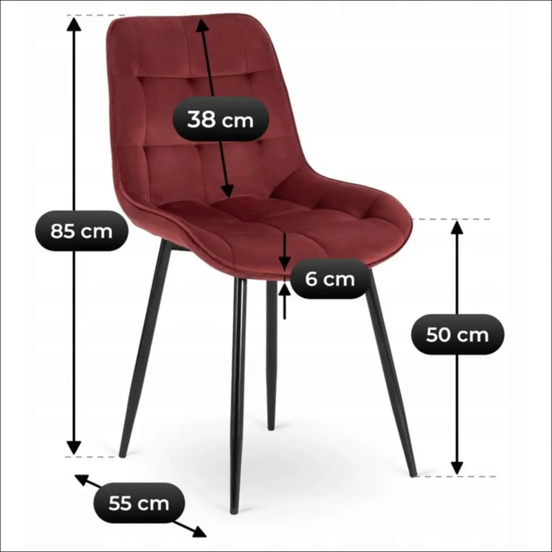 Kėdė su veliūro audiniu TE797 - €43 Save 15% 25-50, __label:Pristatymas 5-14 d.d., elite, spalva-raudona-ir-bordo,
