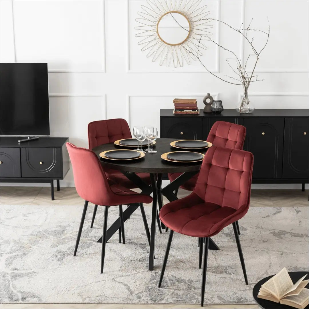 Kėdė su veliūro audiniu TE797 - €43 Save 15% 25-50, __label:Pristatymas 5-14 d.d., elite, spalva-raudona-ir-bordo,