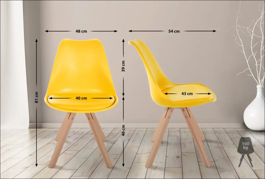 Kėdė VI1015 - €33 Save 55% 25-50, __label:Pristatymas 1-2 d.d., color-geltona, kedes-valgomojo, material-eko-oda €25