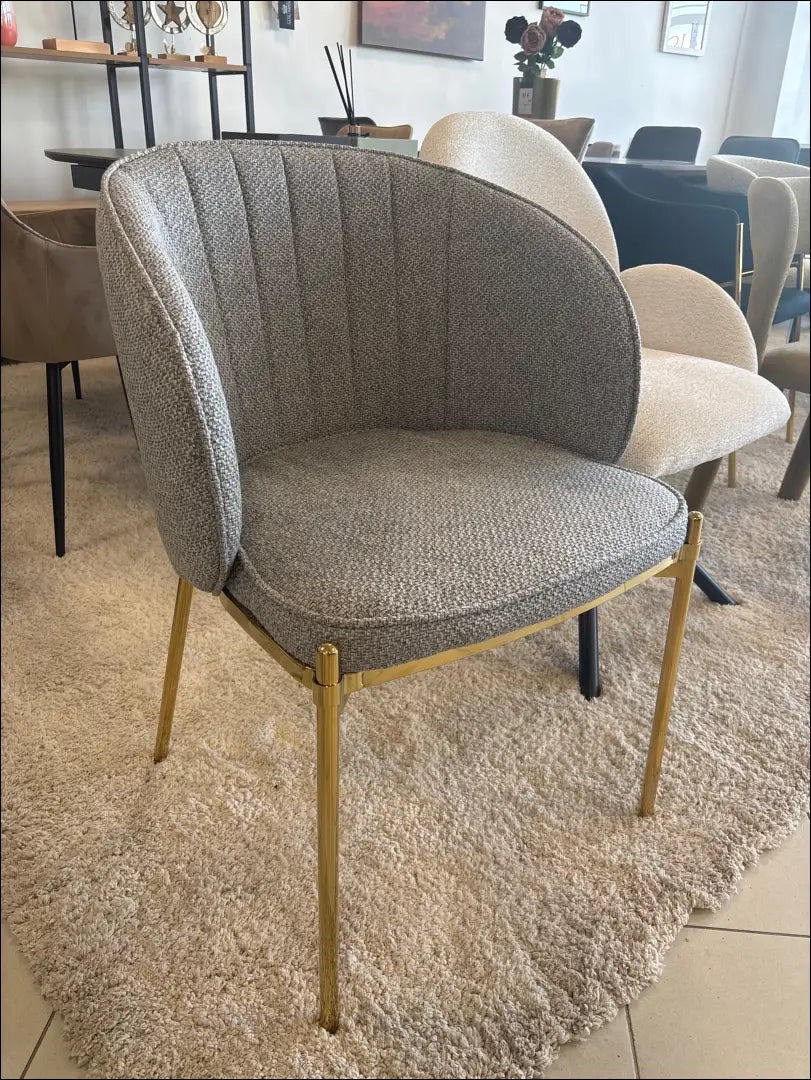 Kėdė VI1025 - €128 Save 20% 100-200, __label:Pristatymas 1-2 d.d., color-pilka, kedes-valgomojo, material-gobelenas