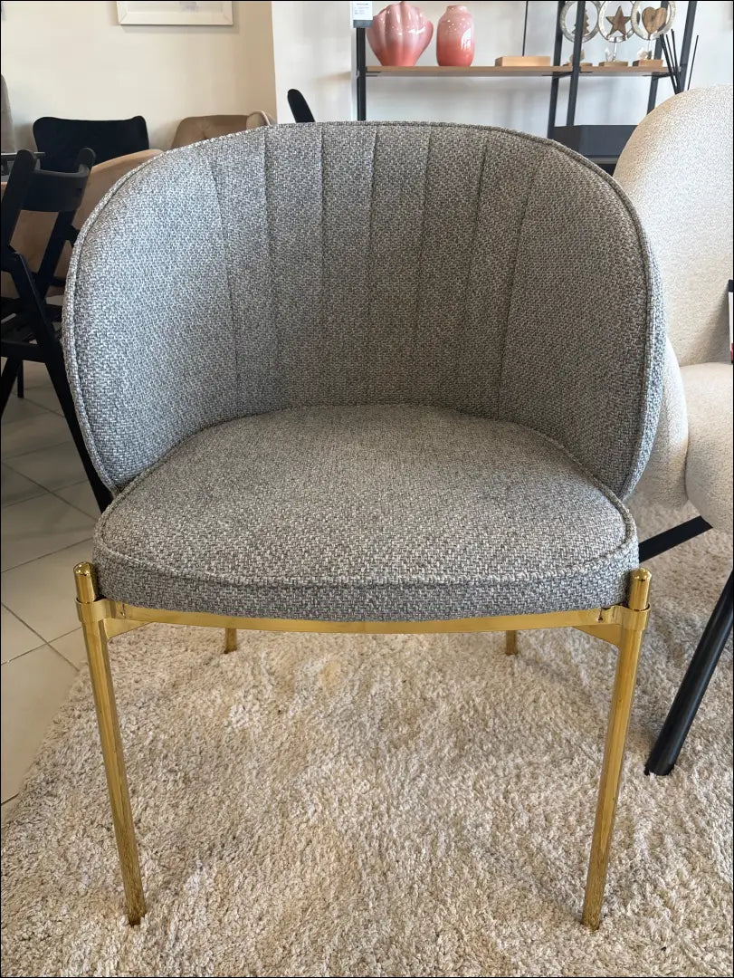 Kėdė VI1025 - €128 Save 20% 100-200, __label:Pristatymas 1-2 d.d., color-pilka, kedes-valgomojo, material-gobelenas