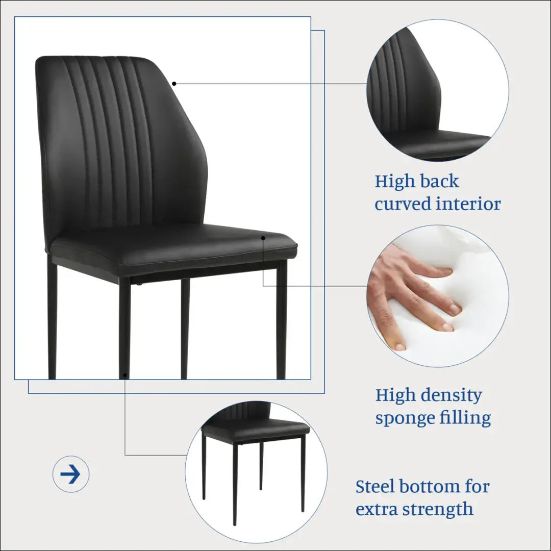 Kėdė VI1031 - €37 Save 50% 25-50, __label:Pristatymas 1-2 d.d., color-juoda, kedes-valgomojo, material-dirbtine-oda €25