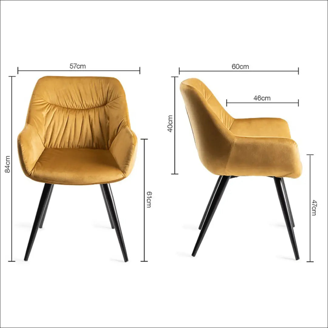 Kėdė VI1033 - €61 Save 55% 50-100, __label:Pristatymas 1-2 d.d., color-geltona, kedes-valgomojo, material-aksomas €50