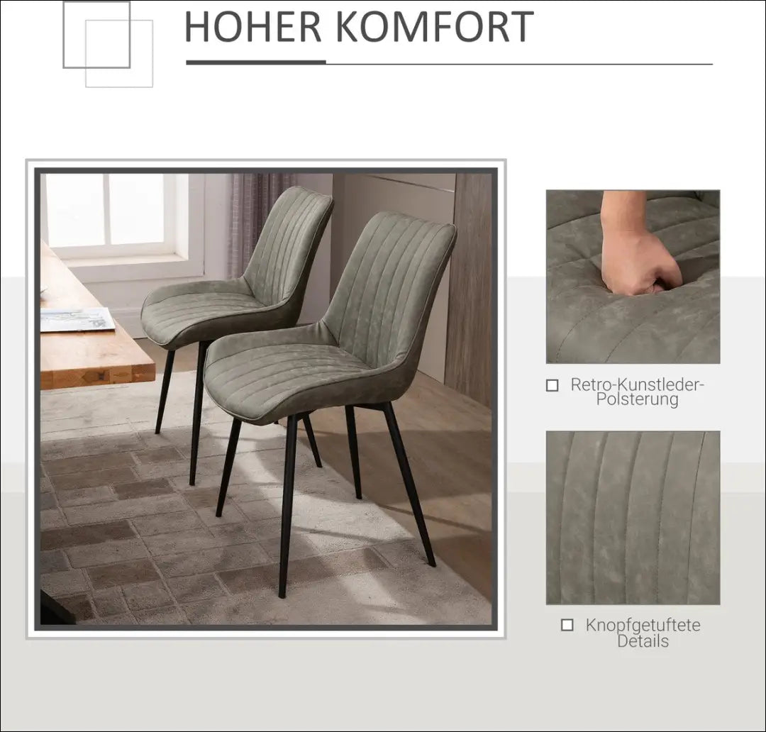 Kėdė VI1036 - €52 Save 55% 50-100, __label:Pristatymas 1-2 d.d., color-pilka, kedes-valgomojo, material-dirbtine-oda