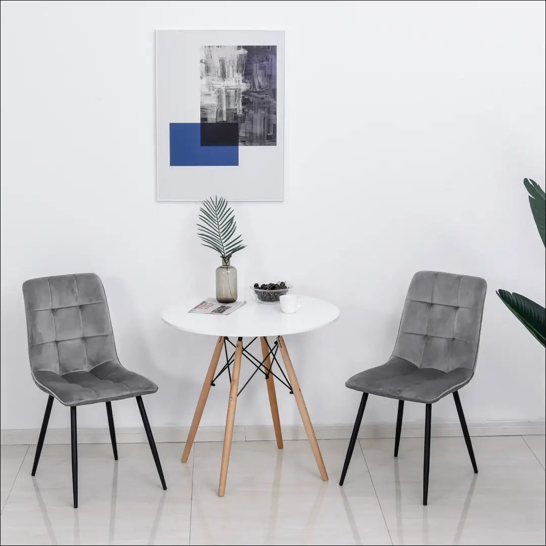Kėdė VI1038 - €47 Save 50% 25-50, __label:Pristatymas 1-2 d.d., color-pilka, kedes-valgomojo, material-aksomas €25
