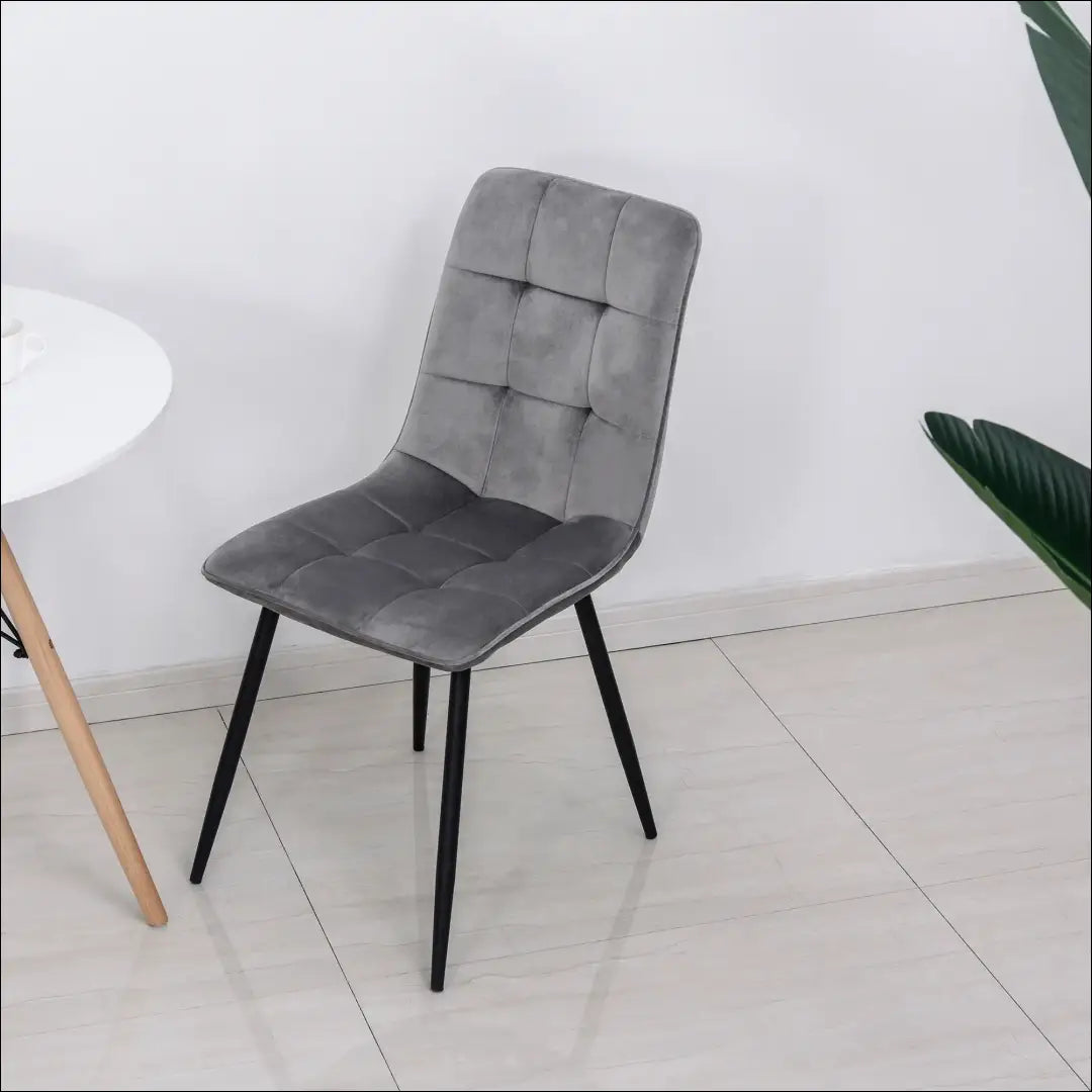 Kėdė VI1038 - €47 Save 50% 25-50, __label:Pristatymas 1-2 d.d., color-pilka, kedes-valgomojo, material-aksomas €25