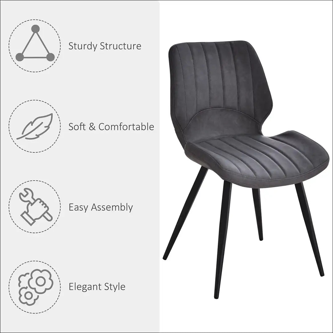 Kėdė VI1045 - €69 Save 50% 50-100, __label:Pristatymas 1-2 d.d., color-pilka, kedes-valgomojo, material-dirbtine-oda