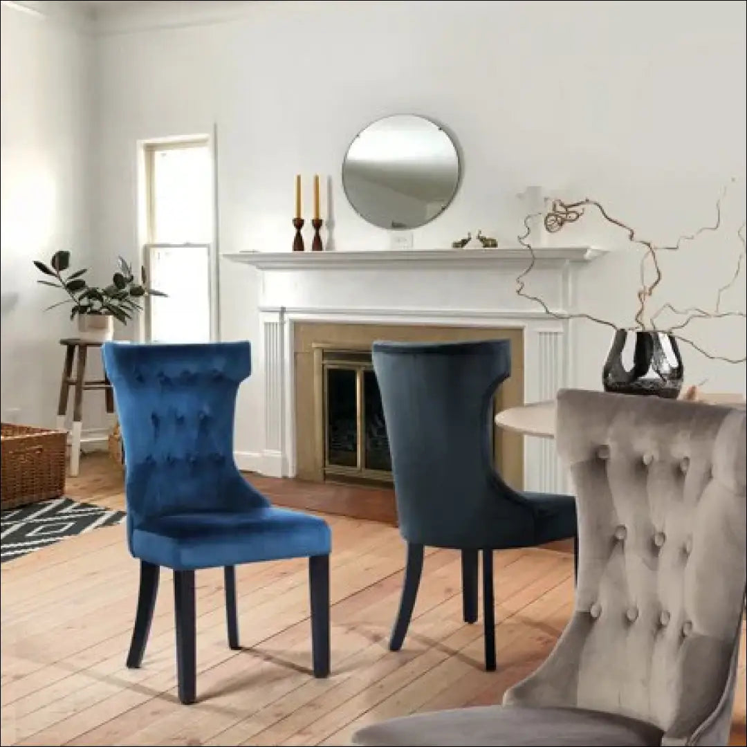 Kėdė VI1060 - €96 Save 55% 50-100, __label:Pristatymas 1-2 d.d., color-melyna, kedes-valgomojo, material-aksomas €50