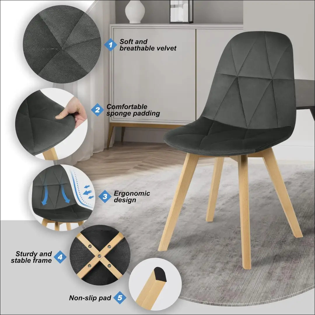 Kėdė VI1109 - €48 Save 50% 25-50, __label:Pristatymas 1-2 d.d., color-juoda, kedes-valgomojo, material-aksomas €25