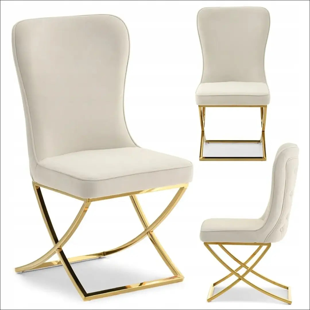 Kėdė VI1113 - €183 Save 50% 100-200, __label:Pristatymas 1-2 d.d., color-kremas, kedes-valgomojo, material-aksomas €100