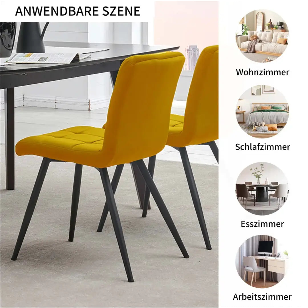 Kėdė VI1141 - €57 Save 50% 50-100, __label:Pristatymas 1-2 d.d., color-geltona, kedes-valgomojo, material-aksomas €50