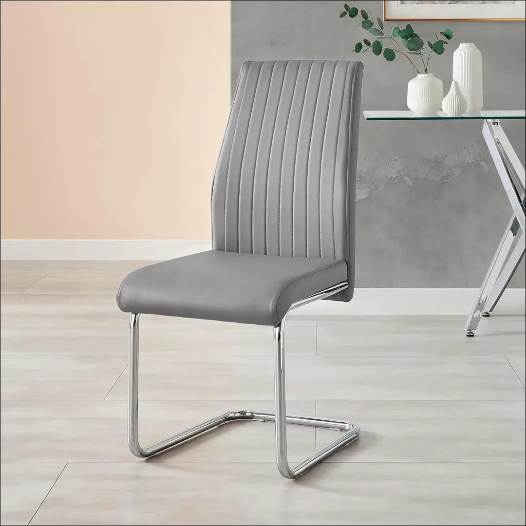 Kėdė VI1164 - €49 Save 50% 25-50, __label:Pristatymas 1-2 d.d., color-pilka, kedes-valgomojo, material-eko-oda €25