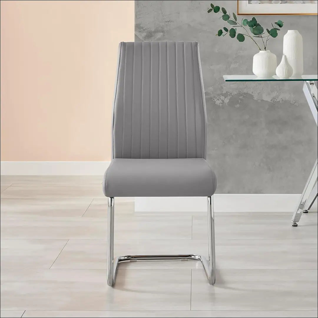 Kėdė VI1164 - €49 Save 50% 25-50, __label:Pristatymas 1-2 d.d., color-pilka, kedes-valgomojo, material-eko-oda €25