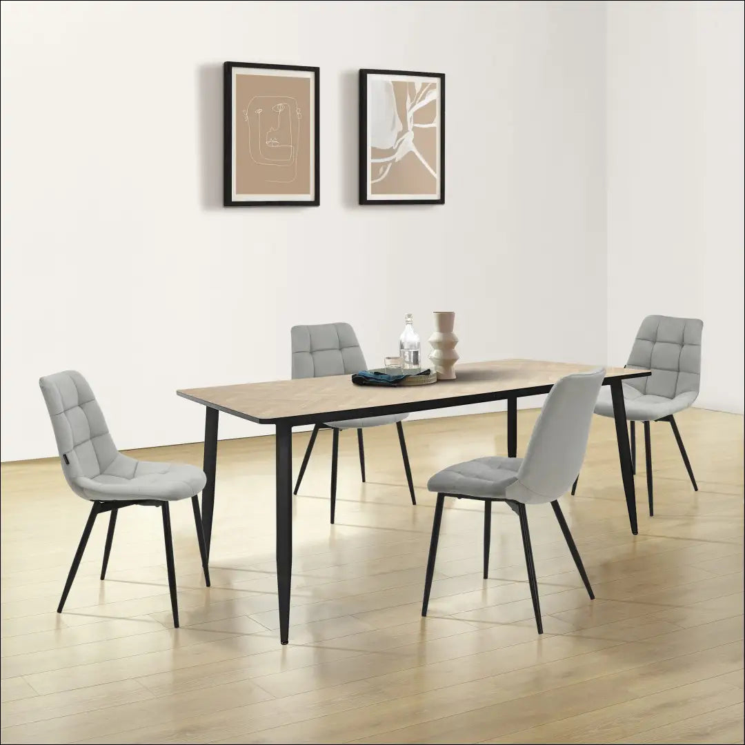 Kėdė VI1184 - €58 Save 50% 50-100, __label:Pristatymas 1-2 d.d., color-pilka, kedes-valgomojo, material-aksomas €50