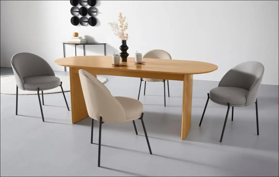 Kėdė VI1230 - €75 Save 50% 50-100, __label:Pristatymas 1-2 d.d., color-kremas, kedes-valgomojo, material-gobelenas €50