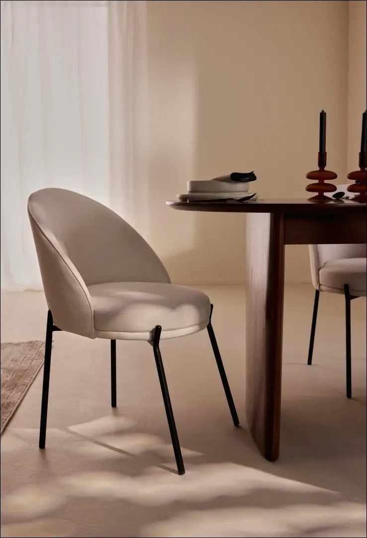 Kėdė VI1230 - €75 Save 50% 50-100, __label:Pristatymas 1-2 d.d., color-kremas, kedes-valgomojo, material-gobelenas €50