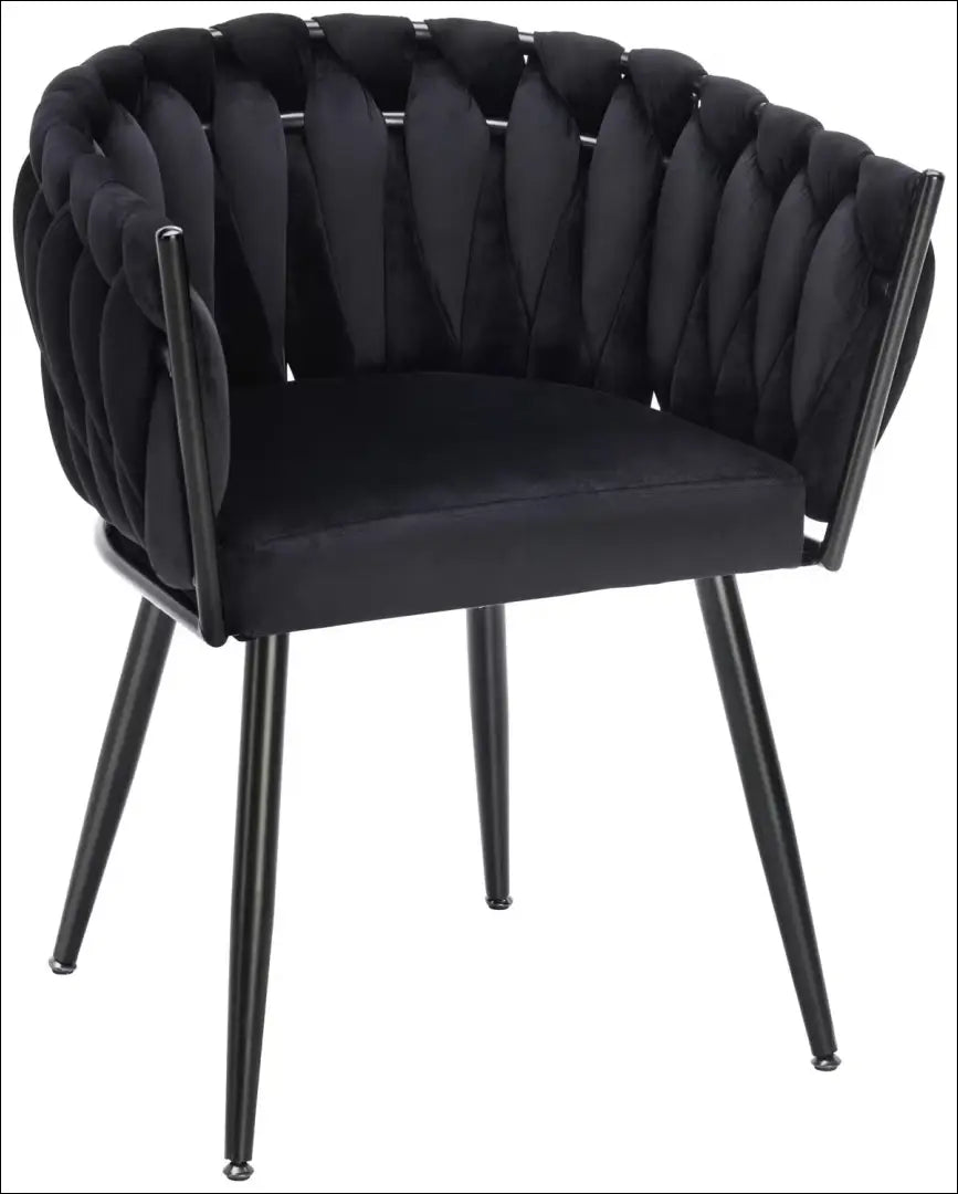 Kėdė VI1361 - €85 Save 50% 50-100, __label:Pristatymas 1-2 d.d., color-juoda, kedes-valgomojo, material-aksomas €50