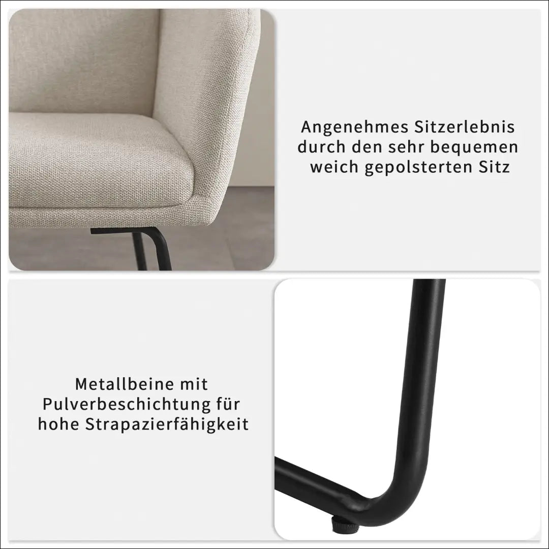 Kėdė VI1370 - €70 Save 50% 50-100, __label:Pristatymas 1-2 d.d., color-kremas, kedes-valgomojo, material-poliesteris