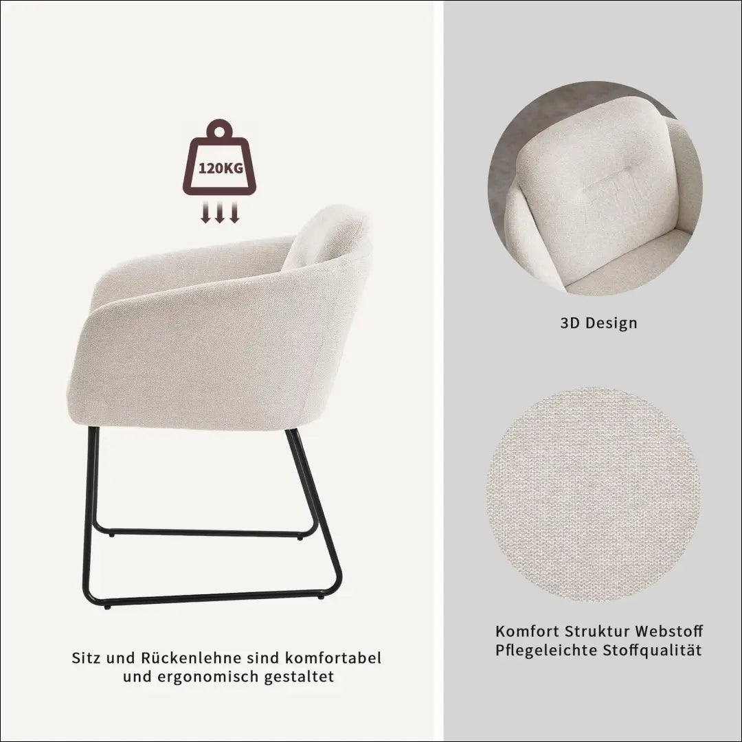 Kėdė VI1370 - €70 Save 50% 50-100, __label:Pristatymas 1-2 d.d., color-kremas, kedes-valgomojo, material-poliesteris