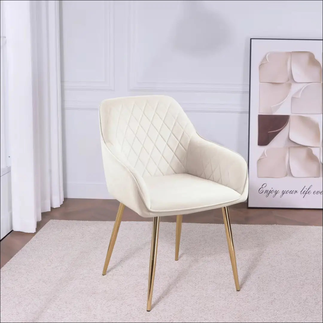 Kėdė VI1378 - €49 Save 50% 25-50, __label:Pristatymas 1-2 d.d., color-kremas, kedes-valgomojo, material-aksomas €25